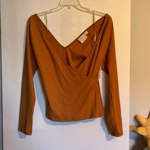 Maeve Orange Long Sleeve Top
